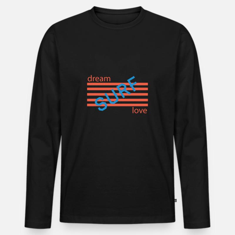 surf - Männer Premium Bio Langarmshirt - Schwarz
