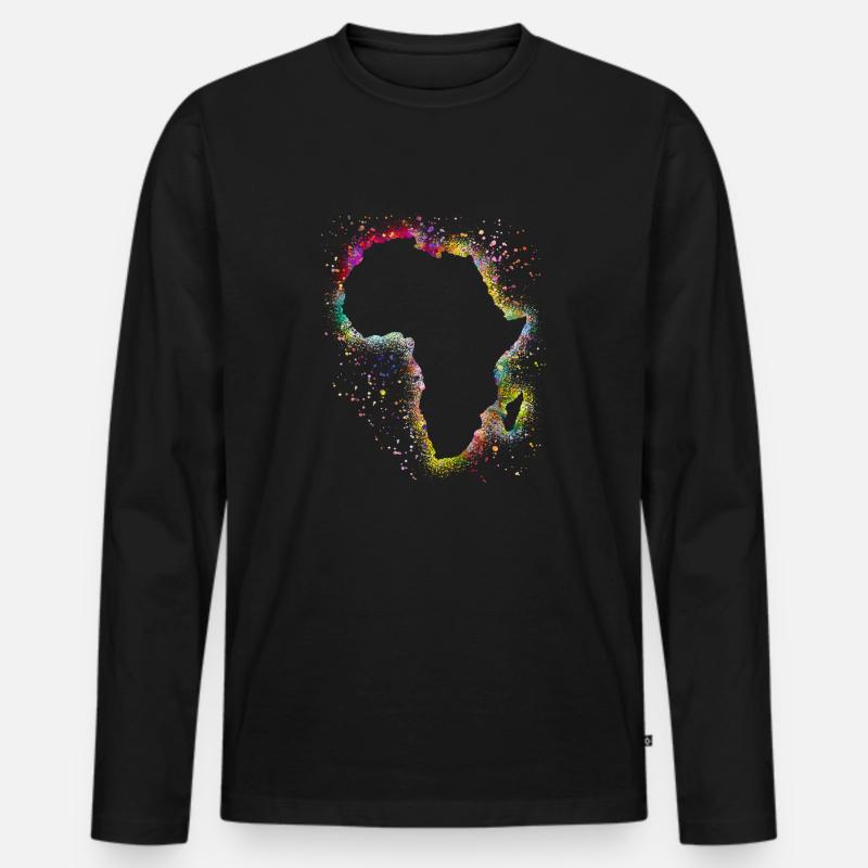 Afrika - Männer Premium Bio Langarmshirt - Schwarz