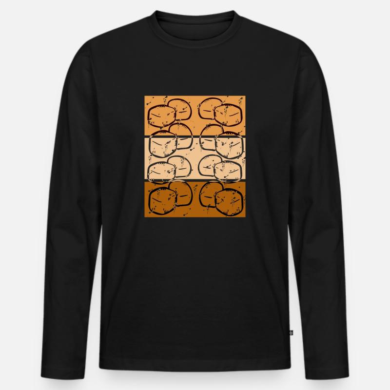 Retro Tofu - Männer Premium Bio Langarmshirt - Schwarz