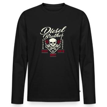 Diesel Brother Shirt Diesel Power Gear Powerstroke - T-shirt manches longues Premium bio Homme - noir - Devant - Nico (187cm)