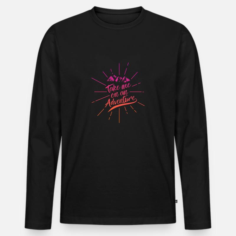 Take me on an Adventure - Männer Premium Bio Langarmshirt - Schwarz