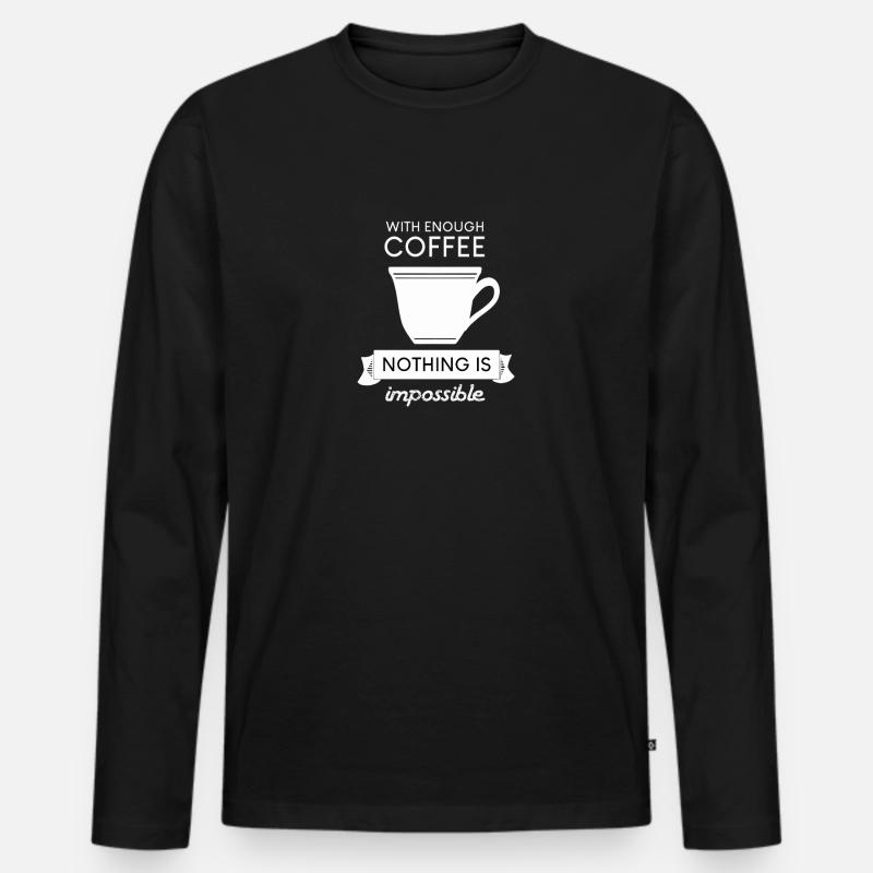 coffee Kaffee - Männer Premium Bio Langarmshirt - Schwarz