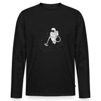 Astronaut Spaceman Space Weltall Shirt Geschenk - Männer Premium Bio Langarmshirt - Schwarz - Vorne - Nico (187cm)