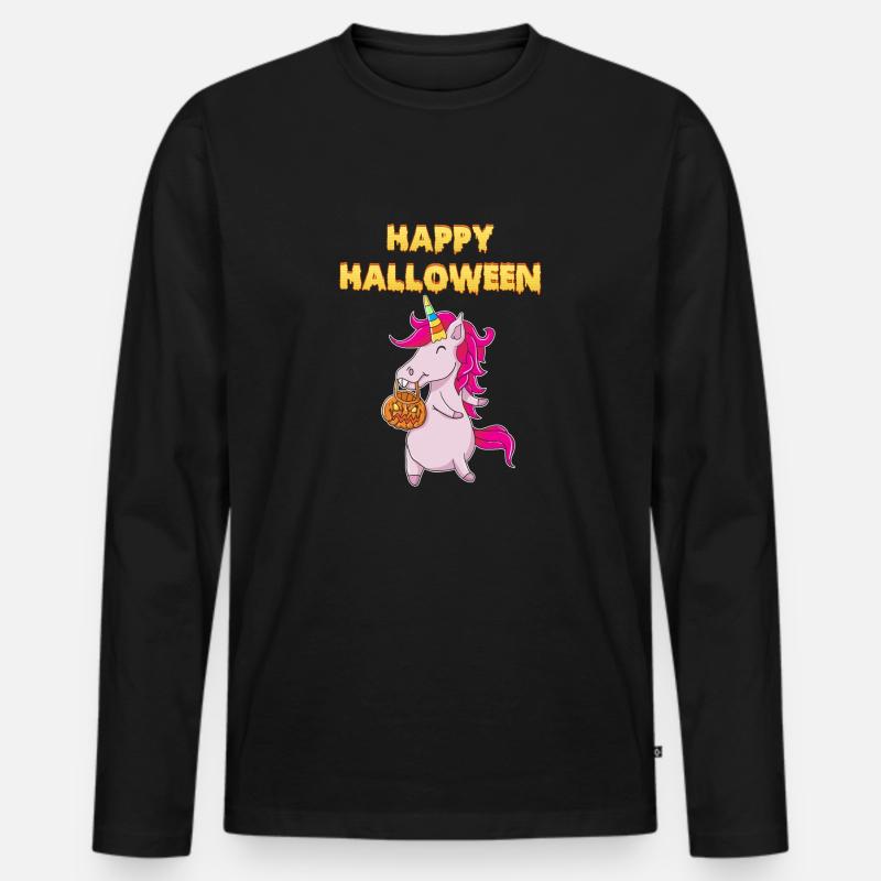 Happy Halloween Shirt Floss - Männer Premium Bio Langarmshirt - Schwarz