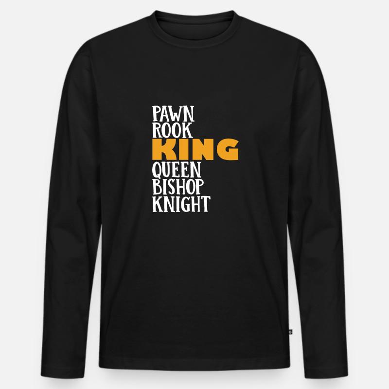 Schach - Männer Premium Bio Langarmshirt - Schwarz