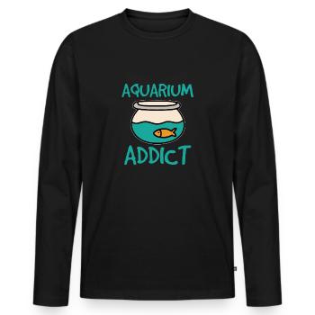 Addicted to aquarium - Men's Premium Organic Long Sleeve Shirt - black - Front - Nico (187cm)