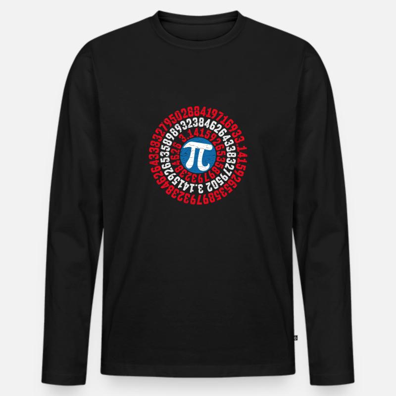 Pi - Männer Premium Bio Langarmshirt - Schwarz