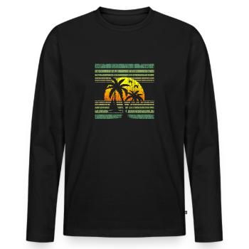 Mer de plage d'été vintage - T-shirt manches longues Premium bio Homme - noir - Devant - Nico (187cm)