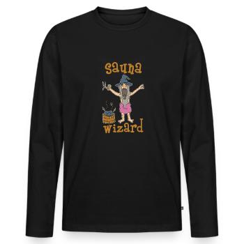 Sauna Hexe - Männer Premium Bio Langarmshirt - Schwarz - Vorne - Nico (187cm)
