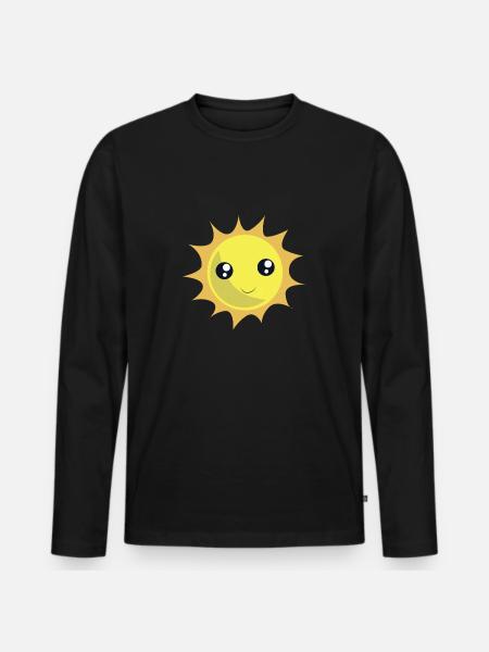 Smiling sun - Men's Premium Organic Long Sleeve Shirt - black