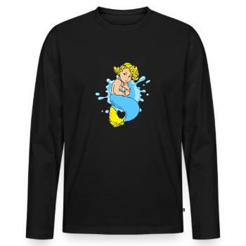 Mermaid mermaid mermaid fairy tale - Men's Premium Organic Long Sleeve Shirt - black - Front - Nico (187cm)