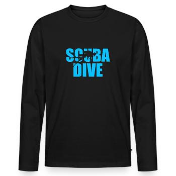 Scuba Dive Scuba Diving - Men's Premium Organic Long Sleeve Shirt - black - Front - Nico (187cm)