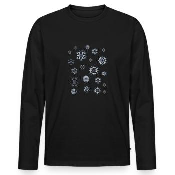 Winter - Männer Premium Bio Langarmshirt - Schwarz - Vorne - Nico (187cm)