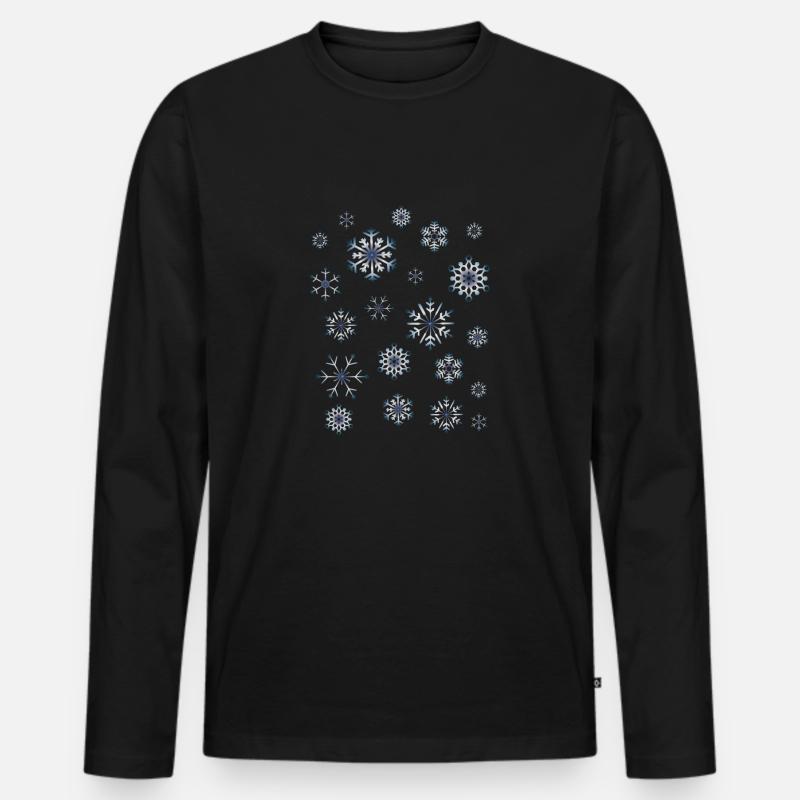 Winter - Männer Premium Bio Langarmshirt - Schwarz