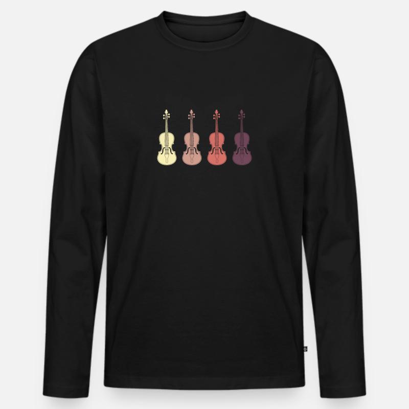 Geige Violine Orchester Geschenk Geschenkidee - Männer Premium Bio Langarmshirt - Schwarz
