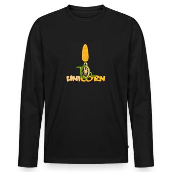 Einrad - Männer Premium Bio Langarmshirt - Schwarz - Vorne - Nico (187cm)
