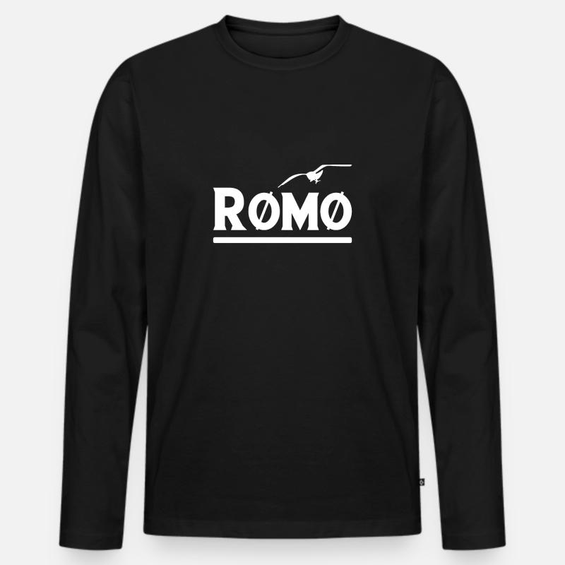Dänemark Strand Meer Römö Romo Röm Urlaub Geschenk - Männer Premium Bio Langarmshirt - Schwarz