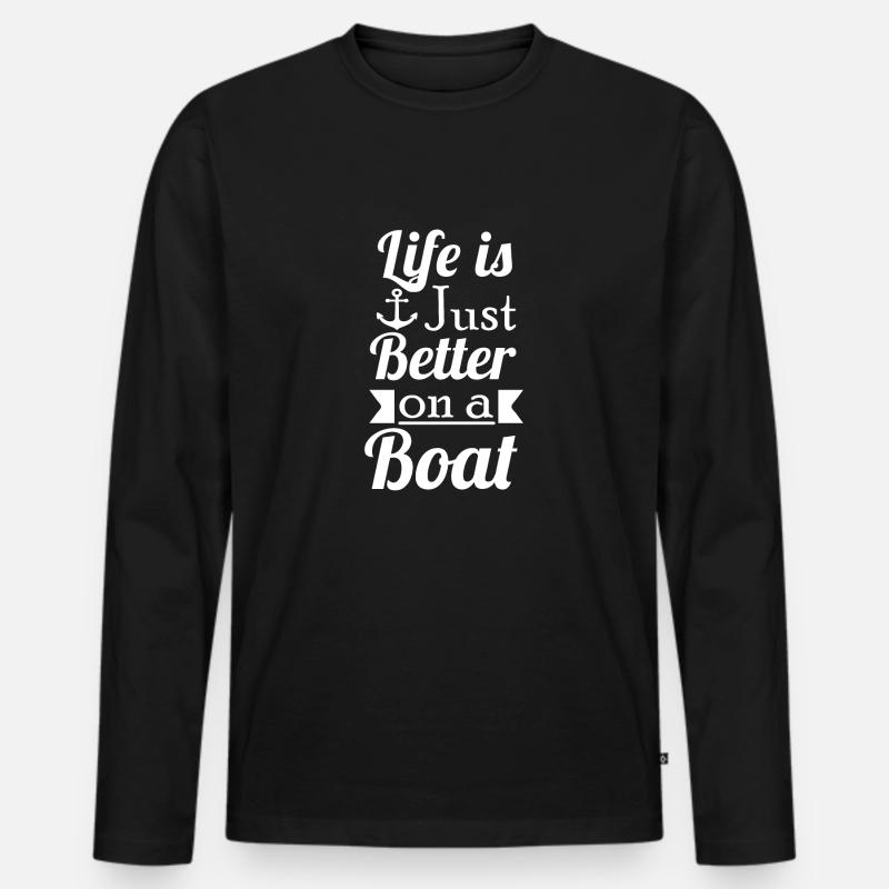 Segeln - Männer Premium Bio Langarmshirt - Schwarz