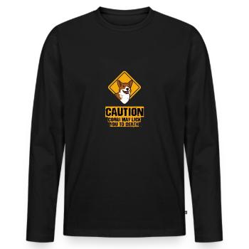 Corgi - May lick you to death - T-shirt manches longues Premium bio Homme - noir - Devant - Nico (187cm)