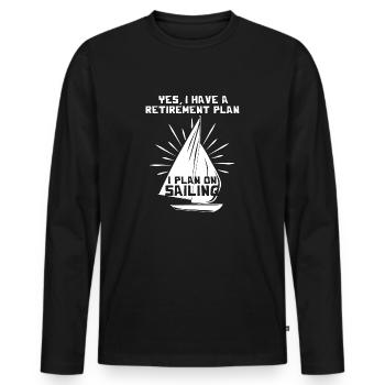 Voilier marin je planifie sur la voile cadeau - T-shirt manches longues Premium bio Homme - noir - Devant - Nico (187cm)