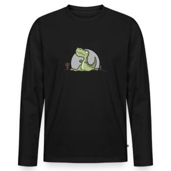 Gymnastics T-Rex Gymnastics Balancing Contortionist Dino - Men's Premium Organic Long Sleeve Shirt - black - Front - Nico (187cm)
