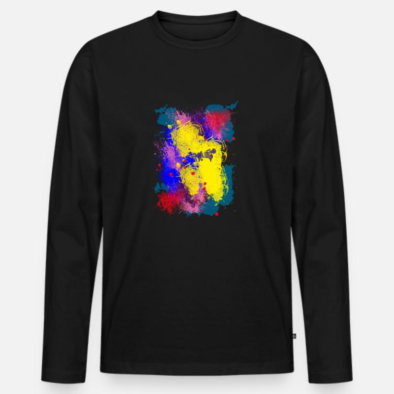 Abstract art - Männer Premium Bio Langarmshirt - Schwarz