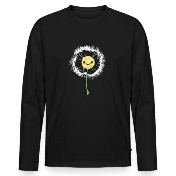 Fleuriste jardin jardinier pissenlit cadeau fleur - T-shirt manches longues Premium bio Homme - noir - Devant - Nico (187cm)