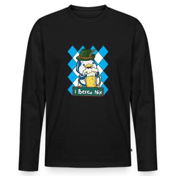 Wiesn Pinguin Zoo Tier Bier Geschenk - Männer Premium Bio Langarmshirt - Schwarz - Vorne - Nico (187cm)