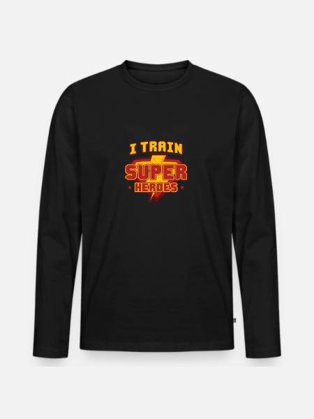 I Train Superheroes - Men's Premium Organic Long Sleeve Shirt - black
