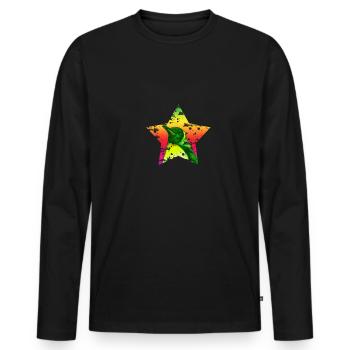 Oiseau marin pingouin pôle sud - T-shirt manches longues Premium bio Homme - noir - Devant - Nico (187cm)