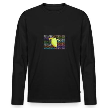 Cadeau de pingouin - T-shirt manches longues Premium bio Homme - noir - Devant - Nico (187cm)