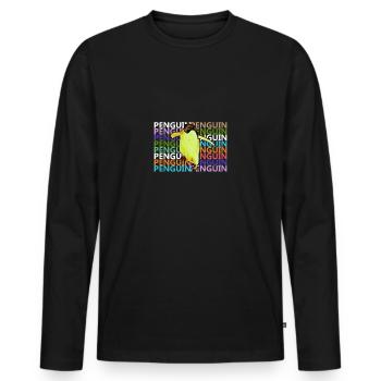 manchot - T-shirt manches longues Premium bio Homme - noir - Devant - Nico (187cm)