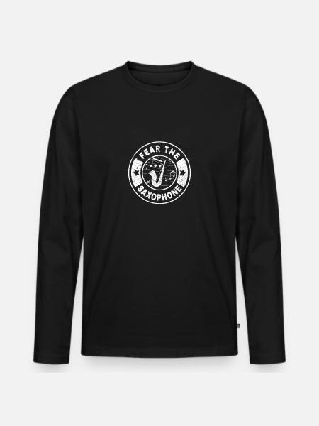 Idée cadeau de musicien saxophone - T-shirt manches longues Premium bio Homme - noir