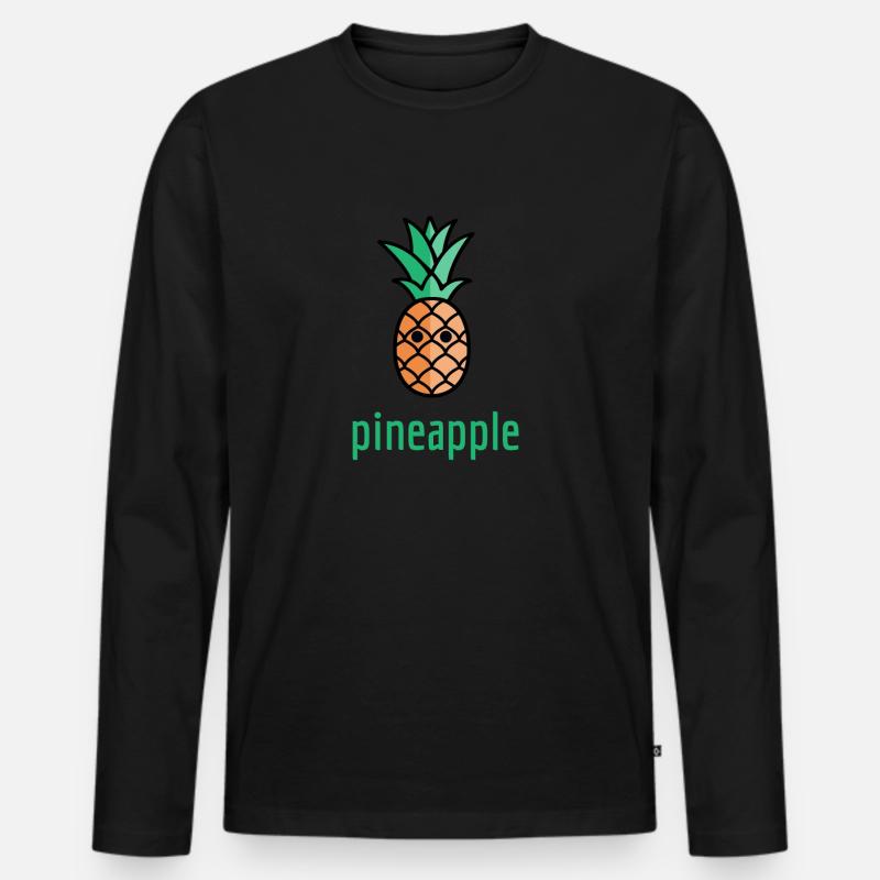 Pineapple Ananas - Männer Premium Bio Langarmshirt - Schwarz