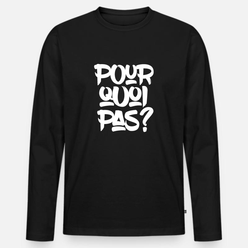 Pourquoi pas? - Männer Premium Bio Langarmshirt - Schwarz
