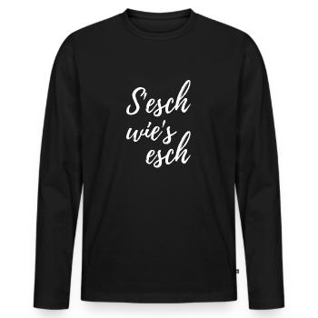 It's like that - Men's Premium Organic Long Sleeve Shirt - black - Front - Nico (187cm)