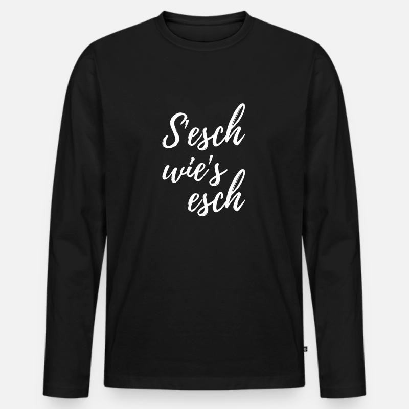 S'esch wie's esch - Männer Premium Bio Langarmshirt - Schwarz