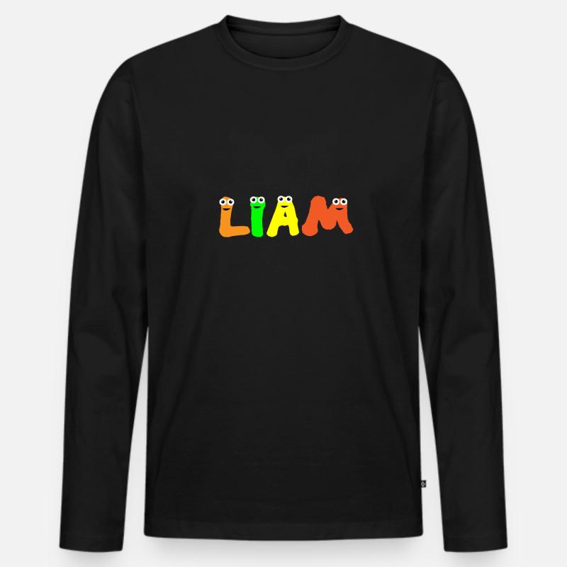 Liam - Männer Premium Bio Langarmshirt - Schwarz