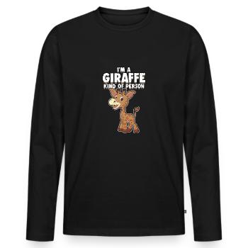 Giraffe Afrika Safari Steppe Tier Geschenkidee - Männer Premium Bio Langarmshirt - Schwarz - Vorne - Nico (187cm)
