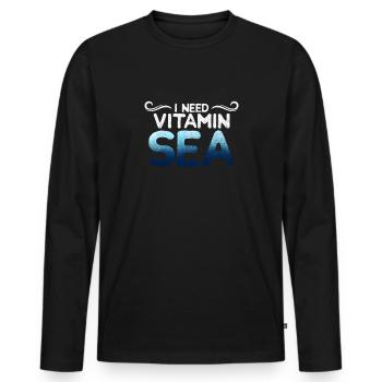Vitamin Sea - Men's Premium Organic Long Sleeve Shirt - black - Front - Nico (187cm)