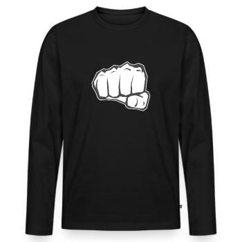 Faust V1 noir blanc - T-shirt manches longues Premium bio Homme - noir - Devant - Nico (187cm)