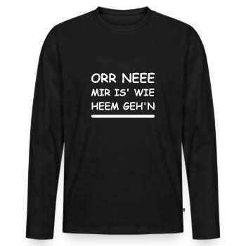 Saxon en dialecte Ossi en allemand - T-shirt manches longues Premium bio Homme - noir - Devant - Nico (187cm)