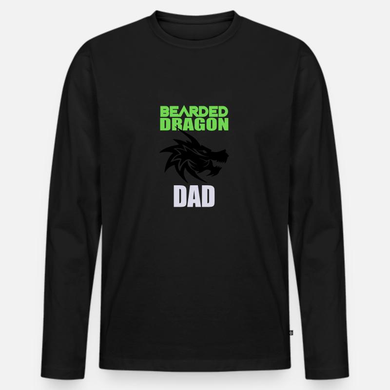 Bearded Dragon Dad - Männer Premium Bio Langarmshirt - Schwarz