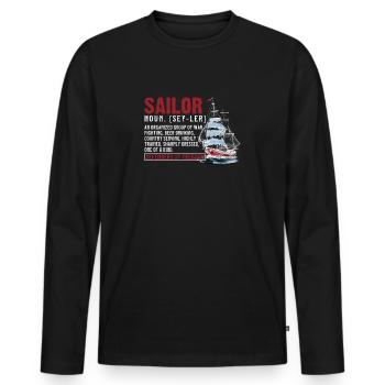 Sailor Defenders Of Freedom - T-shirt manches longues Premium bio Homme - noir - Devant - Nico (187cm)