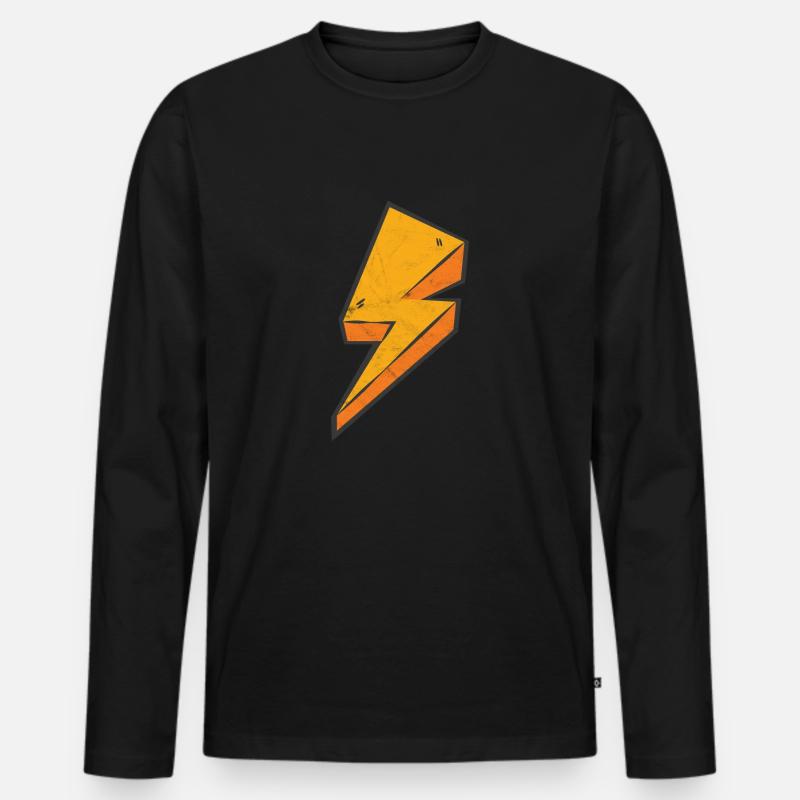 Blitz - Männer Premium Bio Langarmshirt - Schwarz
