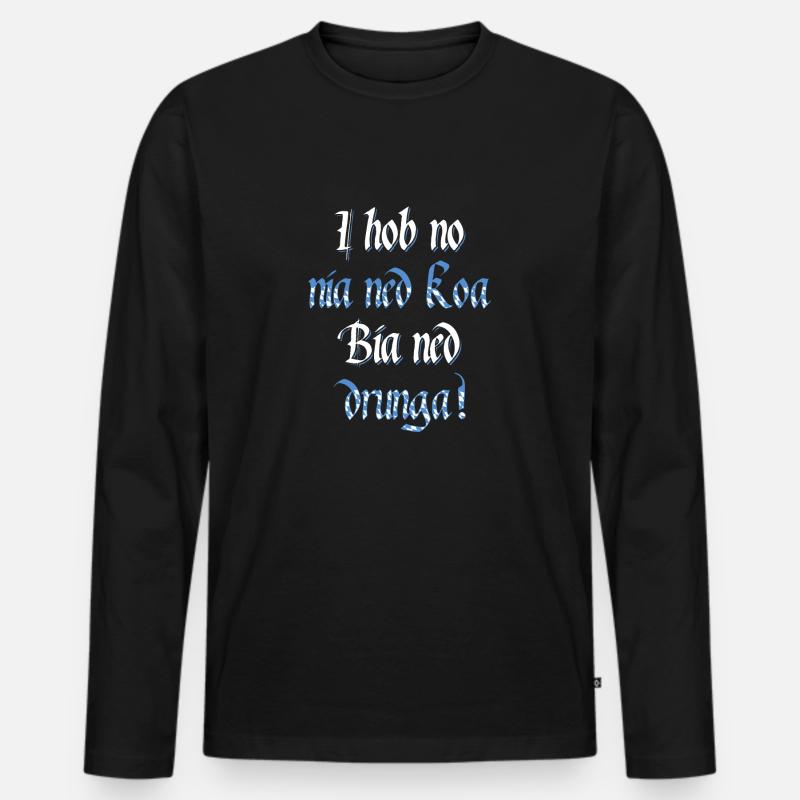 I hob no - Männer Premium Bio Langarmshirt - Schwarz