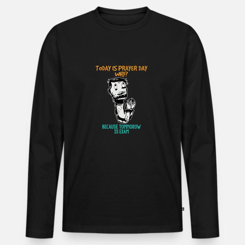 Prüfungen - Männer Premium Bio Langarmshirt - Schwarz