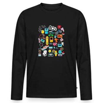 Die beste Generation der 1970er 1980er 1990 - Männer Premium Bio Langarmshirt - Schwarz - Vorne - Nico (187cm)