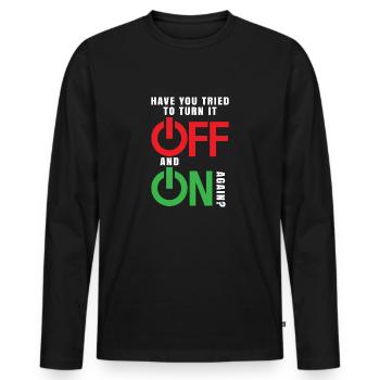 Programmer Computer Technician It Shirt Gift - Men's Premium Organic Long Sleeve Shirt - black - Front - Nico (187cm)