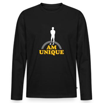 Bras d'invalidité prothétique perdu - T-shirt manches longues Premium bio Homme - noir - Devant - Nico (187cm)